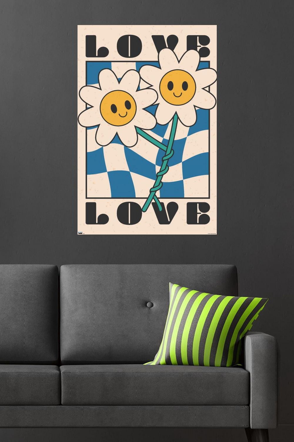 Smile Face - Love Flowers Wall Poster, 22.375" x 34"