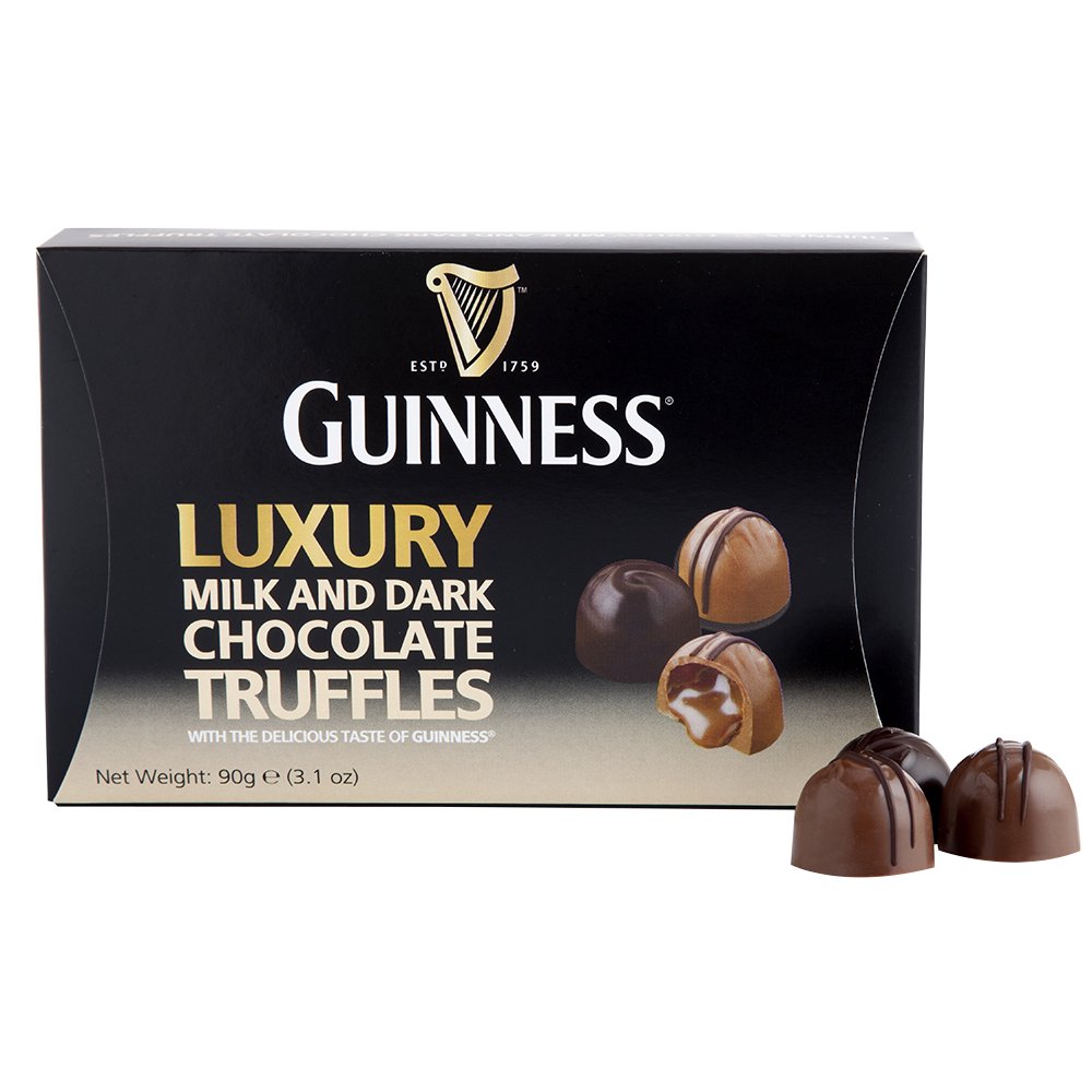 Guinness Milk & Dark Chocolate Truffles Box, 3.1oz (90g)