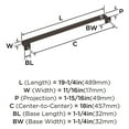 thumbnail image 6 of Amerock Lintel 18 inch (457mm) Center-to-Center Oil-Rubbed Bronze Appliance Pull, 6 of 7