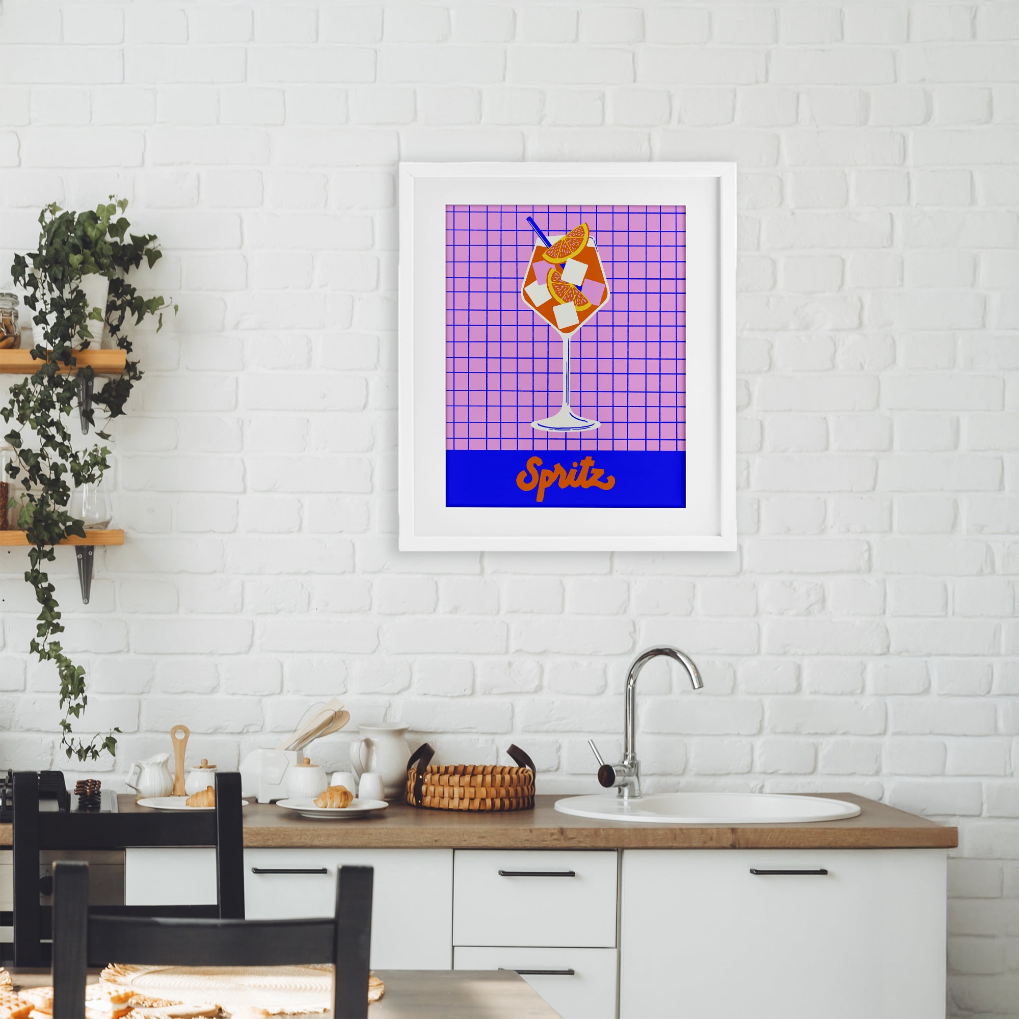Stupell Industries Colorful Summer Spritz Drink White Framed Print Under Glass, design by Indira Prieto | IndySign