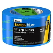 ScotchBlue Sharp Lines Painter's Tape, Blue, 1.41 in x 60 yd, 2 Rolls