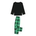 thumbnail image 6 of Elippeo Christmas Family Pajamas Matching Set Santa Claus Print Long Sleeve Tops and Green Plaid Pants Sleepwear, 6 of 10