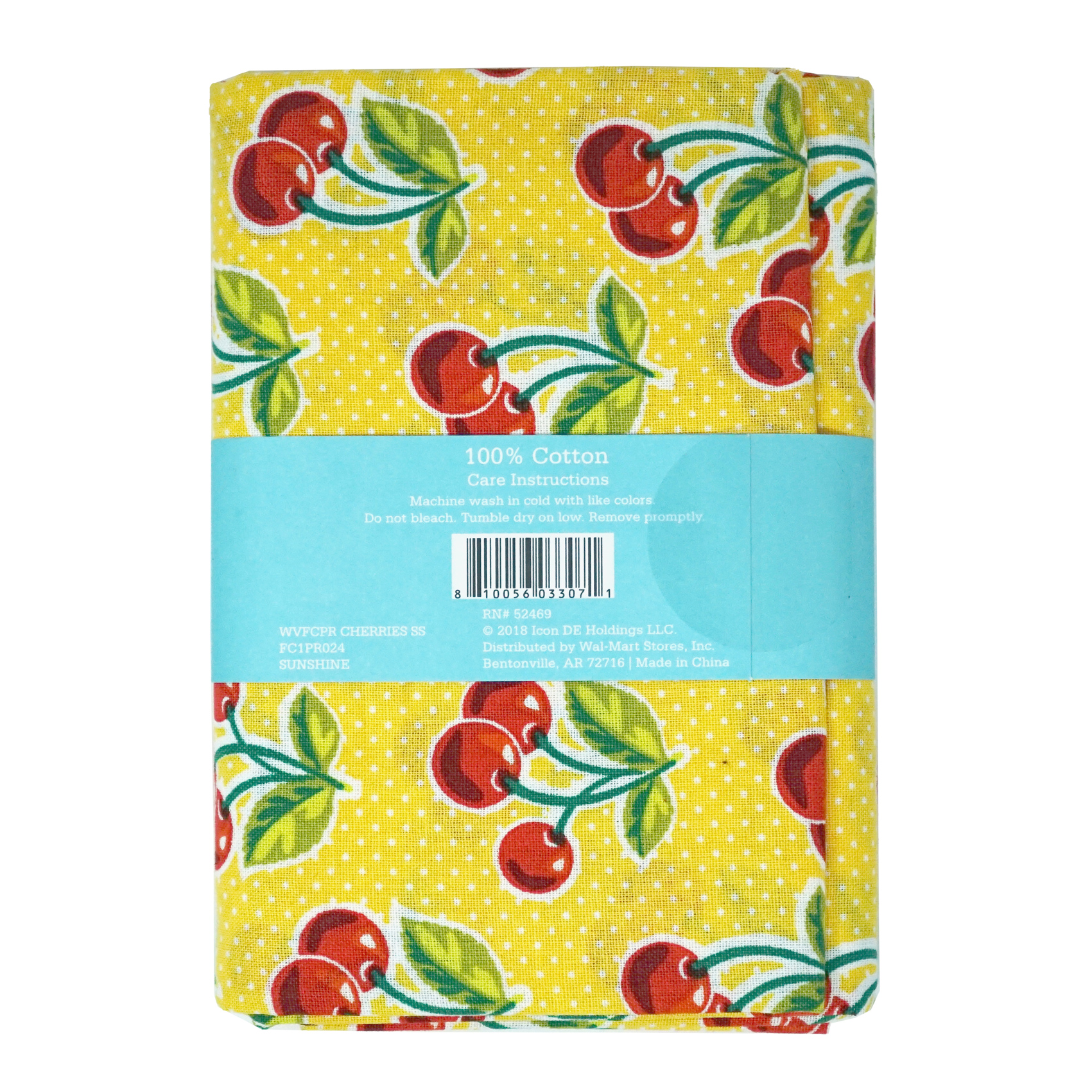 Waverly Inspirations 1 Yard Precut 100% Cotton Prints Fabric Cherries Spa 44" Wide for Quilting & Sewing