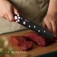 thumbnail image 5 of Meowkit 5-Piece Kitchen Knife Set with Stainless Steel Black and Pink Non-stick Blades, 5 of 9