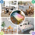 thumbnail image 5 of Colorful Tie Dye Wave Pattern Rectangle Tablecloth 60"x120",Waterproof Polyester Rectangle Table Cloth, Wipeable Spillproof Polyester Tablecloth for Dining, Camping, Indoor and Outdoor, 5 of 6