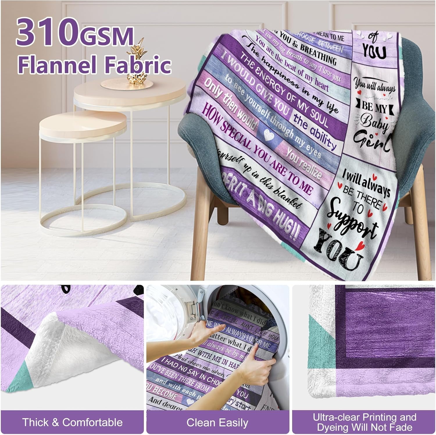 Daughter Gifts, Daughter Christmas Birthday Gift Idea, Birthday Gifts for Adult Daughter, Best Daughter Gifts from Mom Dad, to My Daughter Blanket 50"x60", Christmas Wedding Gifts for Daughter