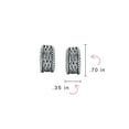 thumbnail image 4 of Bling Jewelry Womens Twisted Cable Weave Half Hoop Clip On Earrings Oxidized, 4 of 5