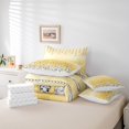 thumbnail image 6 of Homewish Luxury Diamond 7pcs Bedding Comforter Set,Bling Peint Queen Bedding Sets,Yellow Silver Queen Sheet Sets For Kids,Microfiber Bedroom Decor, 6 of 8