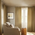 thumbnail image 5 of Archaeo  Cotton Blend Button Semi-Sheer  Tab Top Single Curtain Panel, 1 Panel, Camel, 40”W x 63"L, 5 of 8