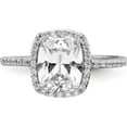 thumbnail image 4 of Sterling Silver Rhodium-Plated 9X7 Cushion Cz Ring (Size 8) Made In Thailand qr6950-8, 4 of 5