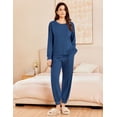 thumbnail image 4 of Ekouaer Lounge Sets for Women 2 Piece Jogger Pajama Long Sleeve Pants Loungewear Sweatsuits Casual Matching Outfits, 4 of 7