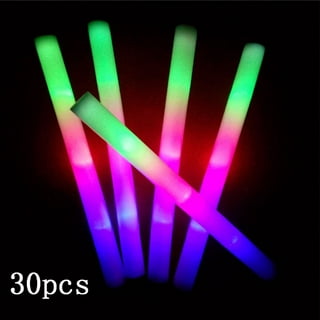 AesoKone Foam Glow Sticks, 30Pcs LED Foam Sticks Bulk Glow Sticks