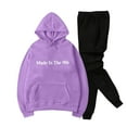 thumbnail image 3 of Zylarhe Men And Women Autumn And Winter Leisure Print Long Sleeve Sweater Pants Sports Suit My Gown, 3 of 7