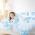 thumbnail image 4 of Erosebridal Dreamy Princess Bowknot 7-Piece Bedding Comforter Set,Blue Vintage Damask Flower King Bedding Sets For Girls Kids,Reversible, 4 of 7