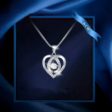 Valentines Day Gifts 925 Sterling Silver Necklace for Women White Gold Necklaces for Women