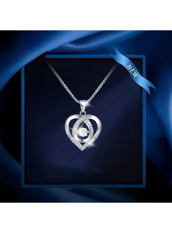 Valentines Day Gifts 925 Sterling Silver Necklace for Women White Gold Necklaces for Women