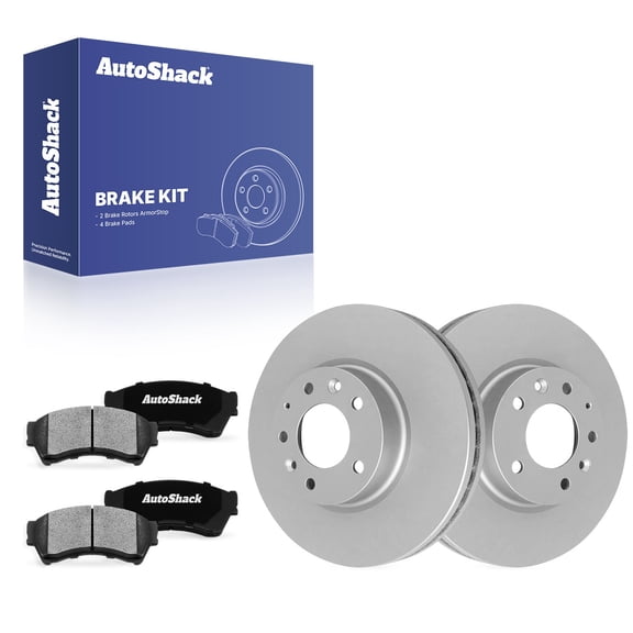 AutoShack Front Vented Coated Brake Rotors   Ceramic Pads 6-PC Brake Kit Replacement for 2006-2012 Ford Fusion 2007-2012 Lincoln MKZ 2006-2011 Mercury Milan ArmorStop 11.76" (298.7 mm)