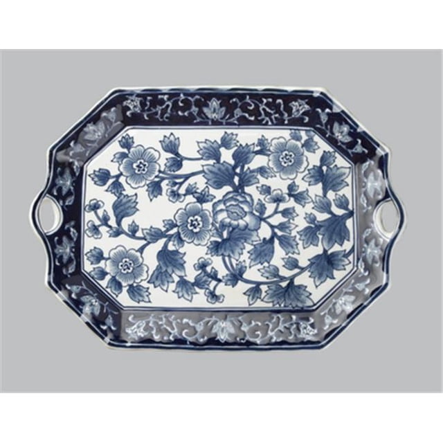 AA Importing 59715A Plat de 18 Po&44; Bleu & Blanc