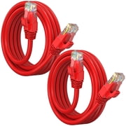 Maximm Cat 6 Ethernet Cable 6 ft (2-Pack) - High-Speed LAN Cable, Internet Cable, Patch Cable, and Network Cable - UTP, 10Gbps, 550MHz Ethernet Cord - Red
