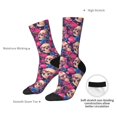 thumbnail image 4 of KLL Skull rose blue flower Print Cool Socks Men's Women's Crew Socks Funny Crazy Novelty Stockings, 4 of 6