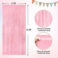thumbnail image 2 of Cortinas con flecos de aluminio NUWDHP, color rosa pastel metalizado, 1 x 2,5 m, paquete de 2, 2 of 7