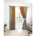 thumbnail image 3 of Burnt Orange Cement Gray Blackout Curtains for Bedroom/Living Room, Thermal Insulated Kitchen Curtains, Modern Abstract Art Orange Grommet Darkening Window Treatment Drapes 27.5"x39"x2, 3 of 8
