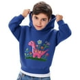 thumbnail image 5 of FAIOROI Toddler Hoodie 3T - Blue Floral Dinosaur Design, 100% Polyester Lightweight Machine Washable, Cute Kids Hoodie for 2-4 Years, 5 of 5