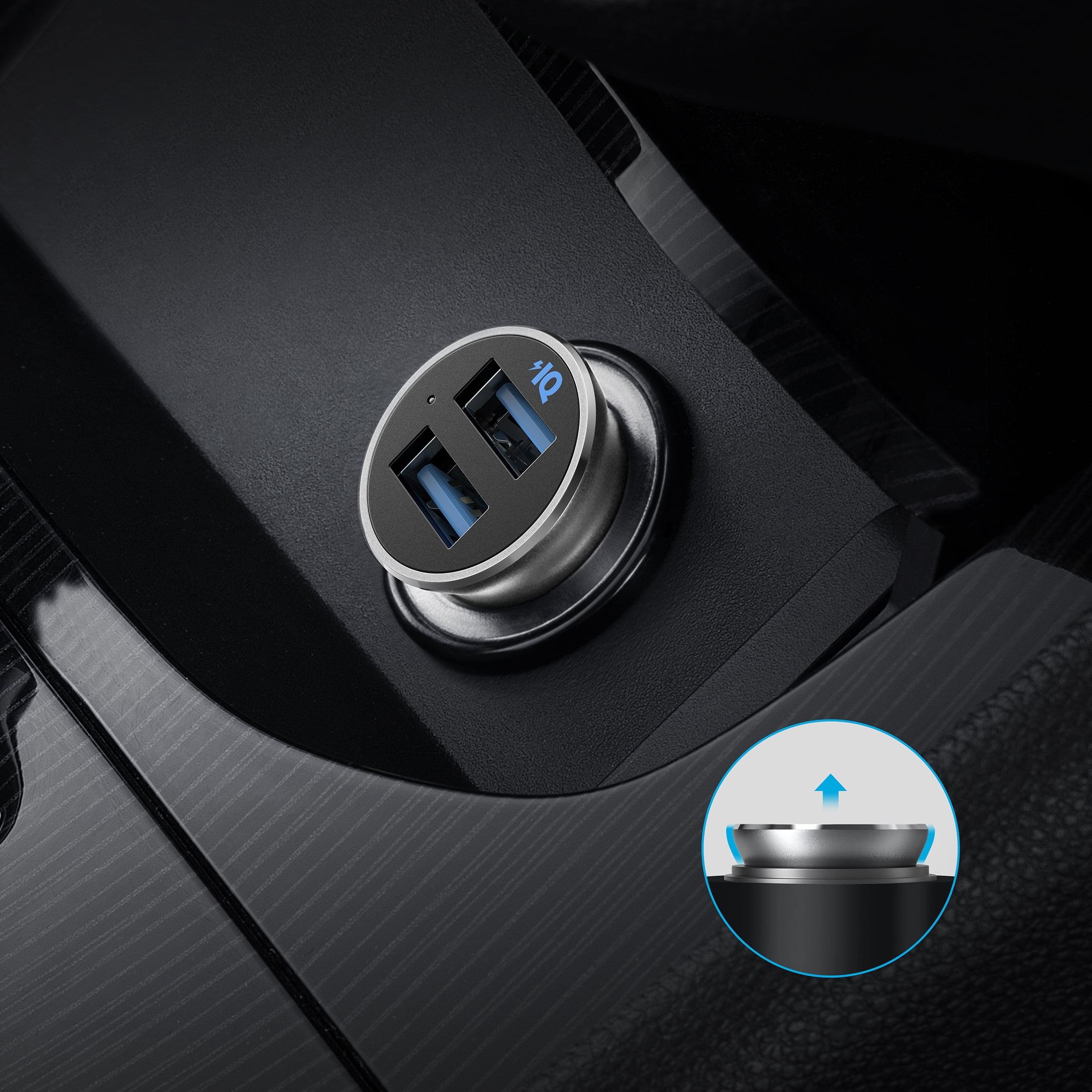 Anker PowerDrive 2 Alloy Car Charger, Black