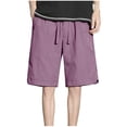 thumbnail image 3 of DDAPJ pyju Clearance Today! Baggy Shorts for Men Drawstring Casual Hiking Shorts Lightweight Quick Dry Athletic Work Shorts with Pockets Purple XXXXL, 3 of 8