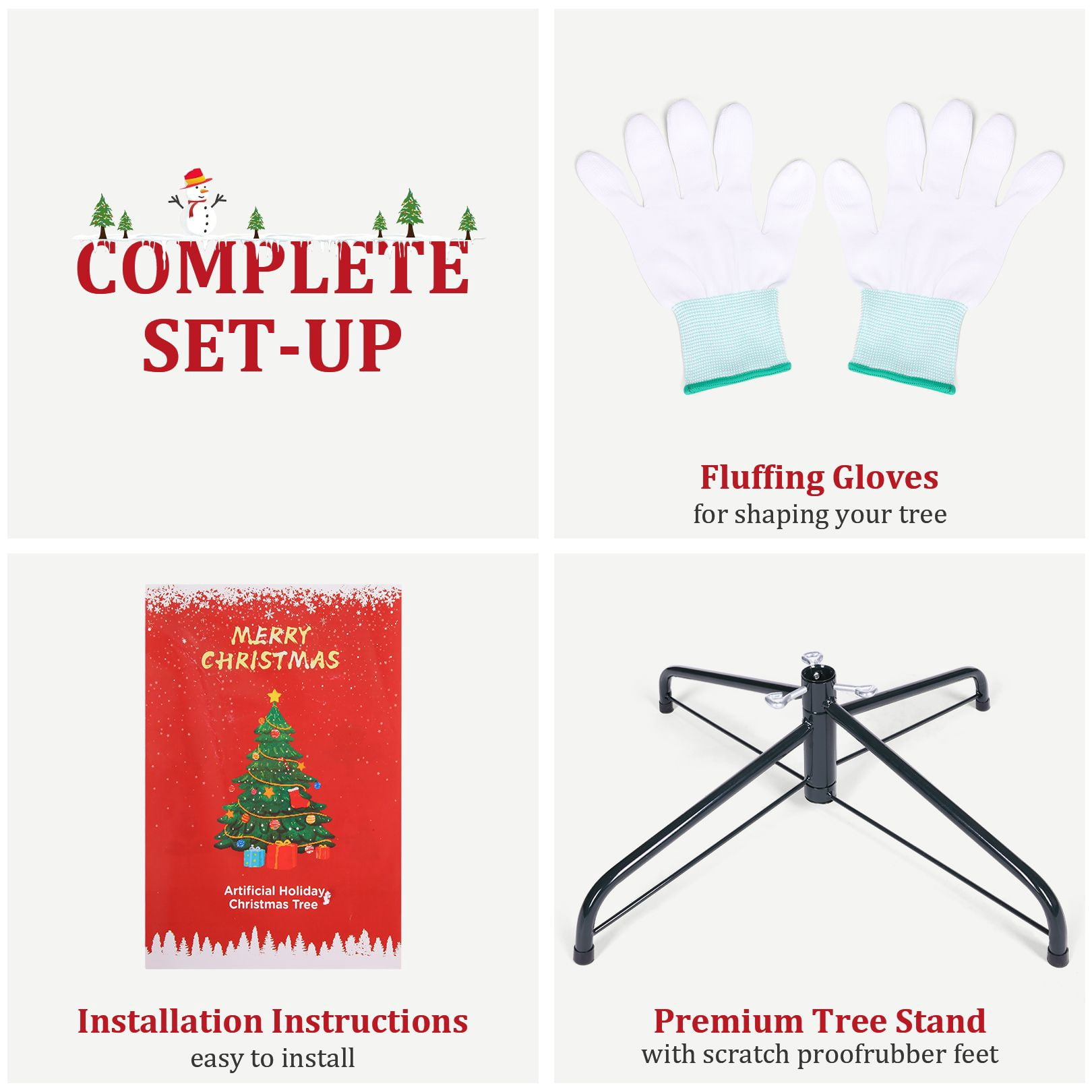 Funcid 6ft Premium Hinged Artificial Christmas Tree Full Tree with 1477 PVC Branch Tips, Foldable Metal Stand, Green