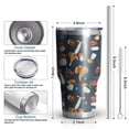 thumbnail image 6 of 30oz Brown Mushroom Leaf Dark Blue Pattern Tumblers Stainless Steel Tumbler with Lid and Straw,Vacuum Insulated Double Wall Travel Tumbler Cups Mug with Cleaning Brush for Coffee,Tea, 6 of 7