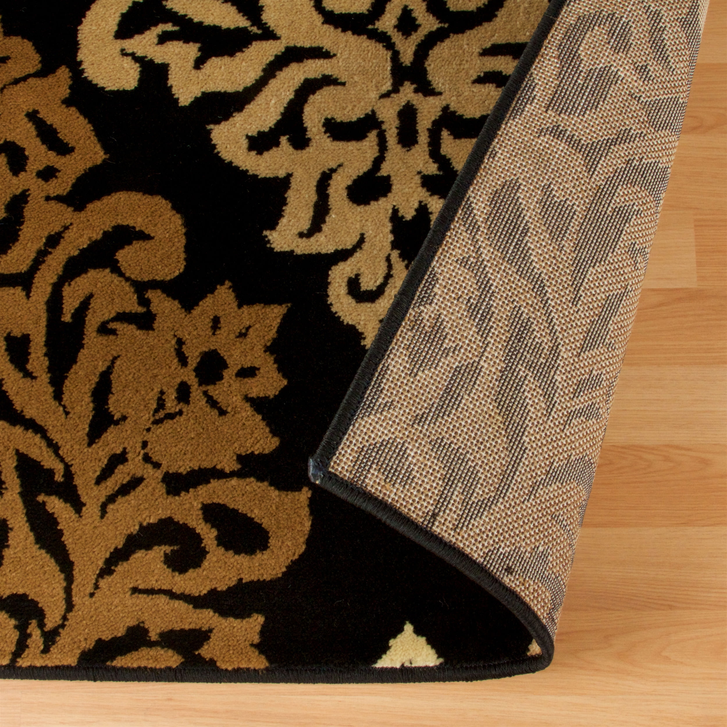 Superior Caldwell Modern Floral Indoor Runner Rugs, Black, 2' 7" x 8'