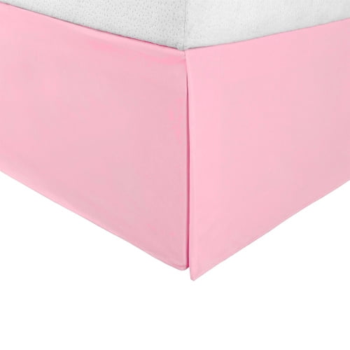 (Très Grand, Pink) - Superior Infini Luxe Doux 100% Microfibre Brossée Jupe de Lit sur Mesure avec 15" Goutte, Résistant aux Rides avec Plis et Coins Fendus - Très Grand Bedskirt, Pink