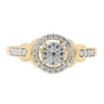 thumbnail image 2 of 1/4 ct. t.w Round Cut Lab Created Moissanite Diamond Halo Cluster Wedding Engagement Ring For Women In 10K Solid Yellow Gold (G-H Color, VVS1 Clarity, 0.25 Cttw)-10, 2 of 8