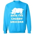 thumbnail image 2 of OXI Crewneck Sweatshirt - Save The Chubby Unicorn,Basic Casual Sweatshirts for Men's and Women Fleece Sweatshirt Long Sleeve- Sapphire 2X-Large, 2 of 2
