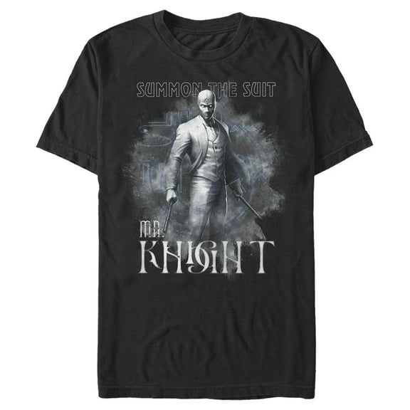 Men's Marvel: Moon Knight Mr. Knight Summon the Suit Graphic Tee Black 2X Large