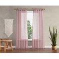 thumbnail image 3 of Nora Embroidery Sheer Tie Top Window Curtains with Tiebacks, Blush Pink, 38x96, 3 of 13