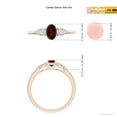 thumbnail image 5 of ANGARA Natural Oval Garnet Three Stone Ring with Pear Diamonds in 14K Rose Gold (6x4mm Garnet) | January Birthstone, Anniversary, Jewelry Gift for Women | Natural Garnet Ring (Ring Size - 13), 5 of 8