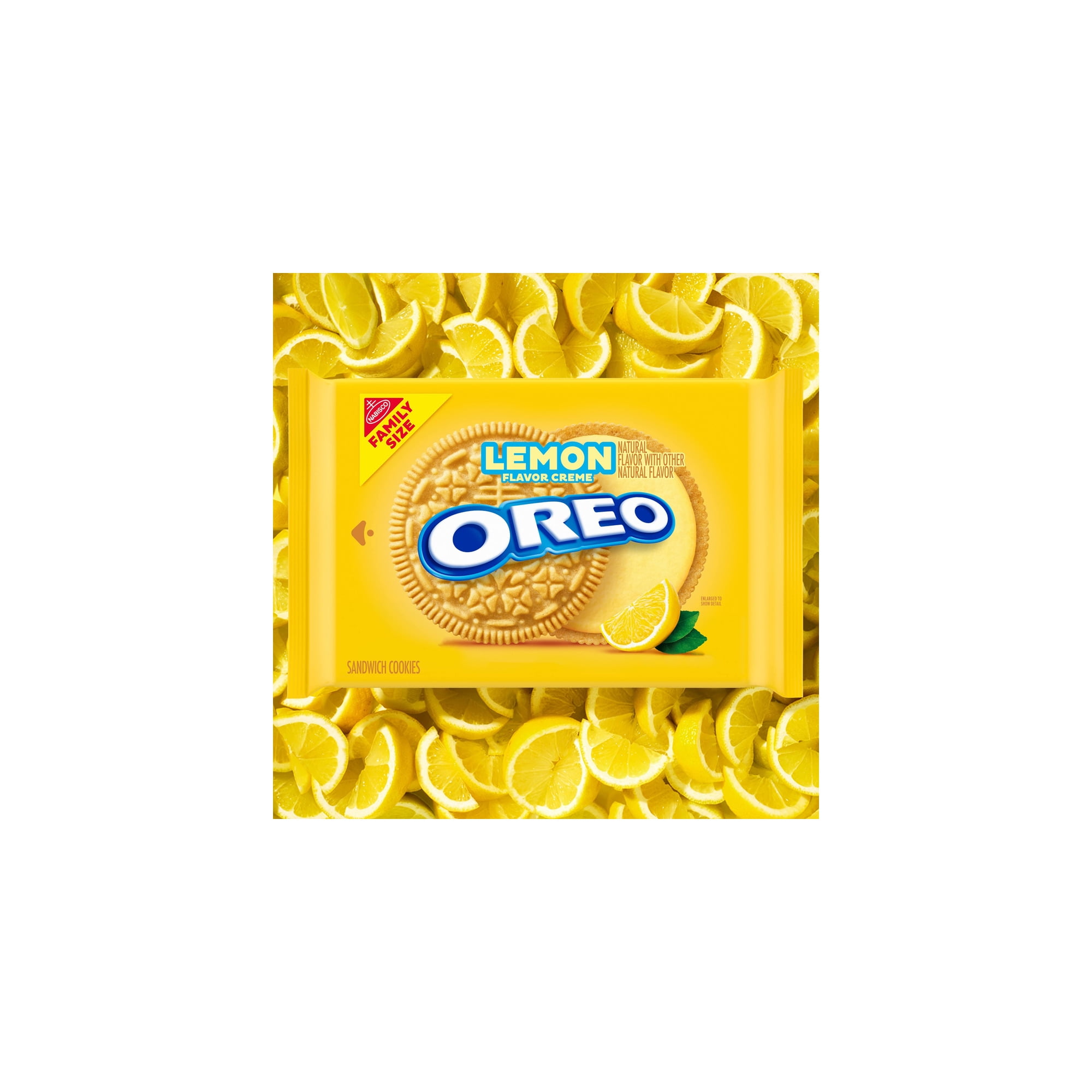 Oreo Lemon Creme Sandwich Cookies Family Size (Pack of 5)