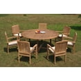 thumbnail image 2 of Grade-A Teak Dining Set: 7 Seater 8 Pc: 72" Round Table And 7 Wave Stacking Arm Chairs Outdoor Patio WholesaleTeak #51WV1708, 2 of 6