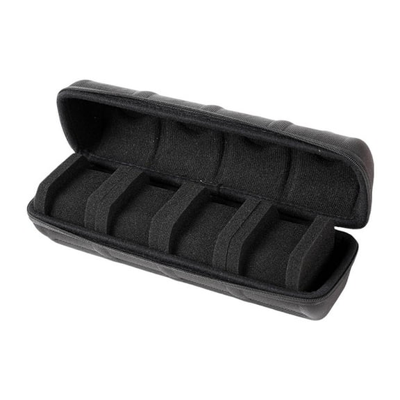 Necvior Portable Travel Watch Case for Men 4 Slots Oxford Fabric Watch Box with EVA Protective and Soft Interiors Home Accessory