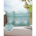 thumbnail image 6 of Pack of 2 Outdoor Pillow Covers, Beautiful Mandala Hippy Bohemian Waterproof Square Throw Pillowcase Cushion Decorative Pillow Covers for Couch Patio Tent, 18x18 in, 6 of 6