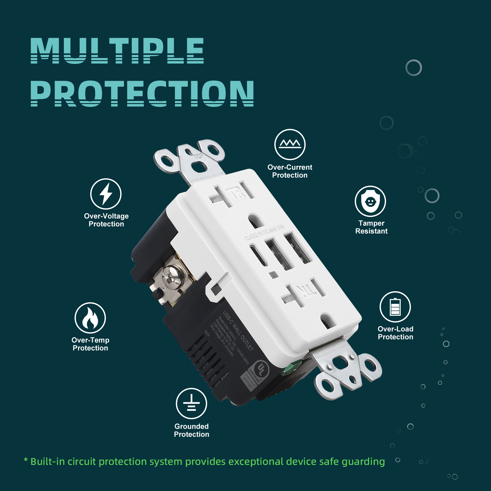 SURAIELEC Wireless Wall Switch & Remote Control Outlet Kit - No Wiring, 100ft Range, For Lamps & Appliances