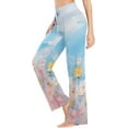 thumbnail image 3 of Women's Watercolor Wild Flowers Pajama Pants, Casual Pajama Bottoms Lounge Pants Wide Leg, 3 of 7