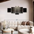 thumbnail image 2 of Elephant Stock Dark Boxing Ring Wall Art - Horizontal Multi Panel Canvas - 5 Pieceliving Room Wall Decor - Photography Sports Multi Panel - Black And Gray Decor - 80" x 36", 2 of 4