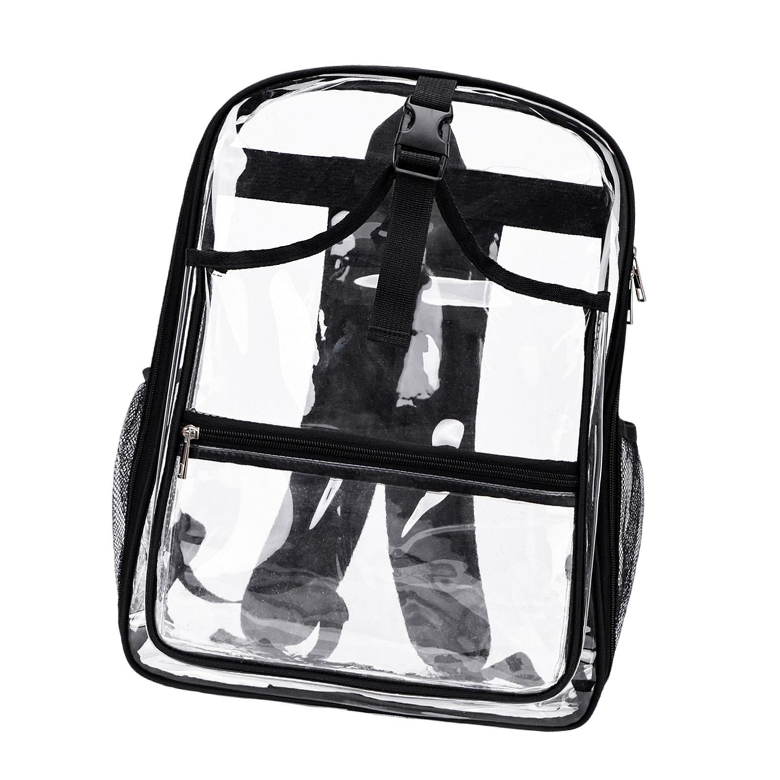 funtasica Tennis Backpack ,Racket Bags ,PVC, Lighweight Clear Large Capacity Unisex Gym Badminton Bag Tennis Rucksack for Men and Women Black