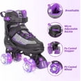 thumbnail image 2 of SubSun Kids Roller Skates for Boys and Girls 4 Size Adjustable Light Up Wheels Purple Size M, 2 of 7