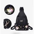 thumbnail image 4 of Backpacks for Women Print Mini Backpack Lightweight Casual Travel School Shoulder Bag Black One Size, 4 of 8