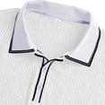 thumbnail image 6 of Kalauyu Men's Knit Collared Shirts Short Sleeve Ribbed Knitted Shirt Summer Lightweight Casual Golf Shirts, 6 of 6