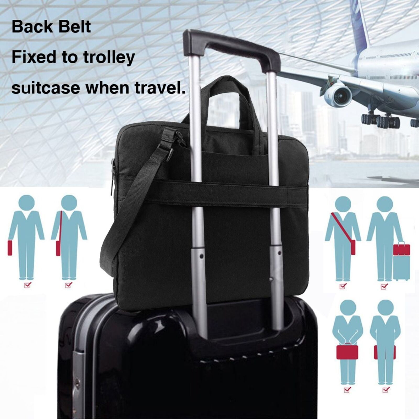 Kowoue Bluey Pattern Ultra-Thin Laptop Bag – Lightweight Shoulder Briefcase with Carry Handle, and Adjustable Strap, Fits 13-15.6-inch Laptops